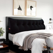 ZZZLUTION Triangle Reading Headboard Wedge Pillow Backrest Cushion Black