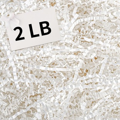 2 LB Crinkle Cut Paper Shred Filler White Easter Basket Gift Box Stuffing