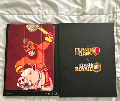 iPad 9.7 Clash of Clans x Clash Royale Hog Rider Folding Folio Case Red