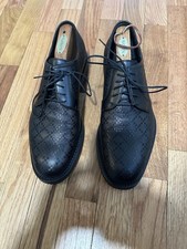 Mens Gucci Nero Diamante Leather Lace Up Shoes Size 8 **Authentic & Excellent**