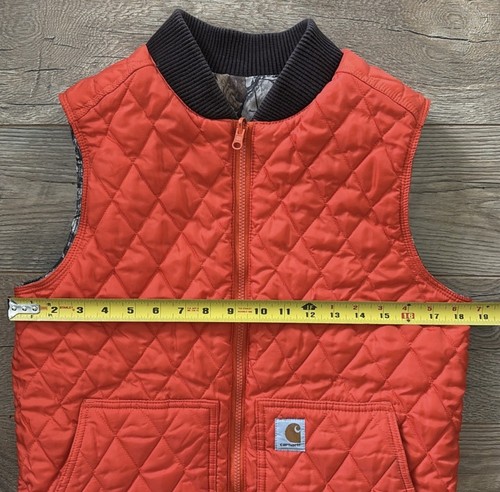 Carhartt Reversible Camo/Orange Quilted Hunting Vest in size Large 14-16 *Flaw - Picture 3 of 8