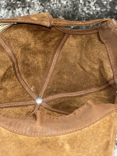 Vintage LL Bean Hat Cap Strapback Large Brown Made of Genuine Leather Suede - Picture 13 of 14