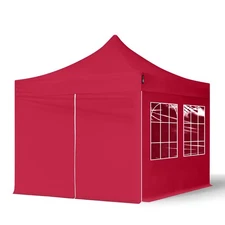 TOOLPORT Pop up canopy 10x10 ft Portable Red 4 Sidewalls Steel New ~CLEARANCE