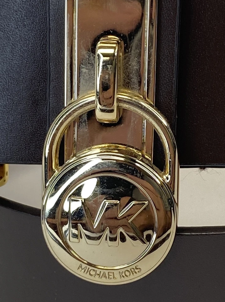 迈克高仕经典滚轮签名腰带带汉密尔顿锁 - 棕色 带金色 — 第 2/4 张图片