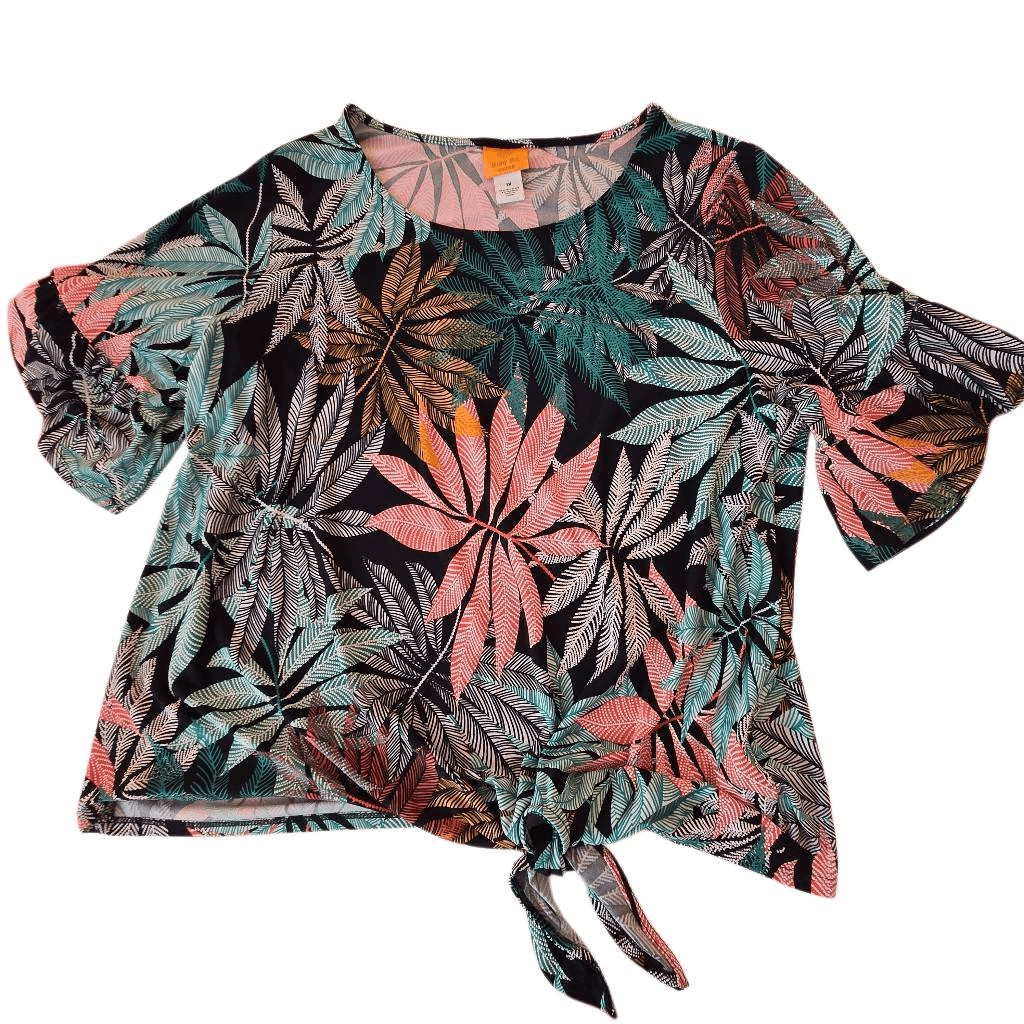Ruby Rd Womens Tropical Leaf Pullover Side Tie Sh… - image 5