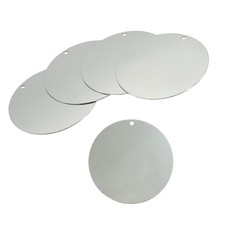 25 Pack 3 Inch Round Metal Engraving Stamping Blanks Hole Stainless Steel Tag