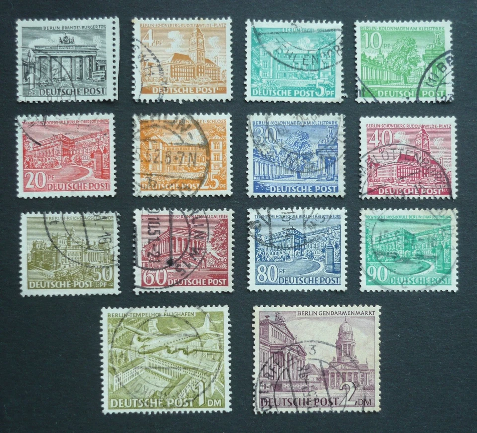 Berlin 1949, Berliner Bauten I, Lot aus Nr. 42 -60, gest., überwieg. Rundstempel - Bild 1 von 1