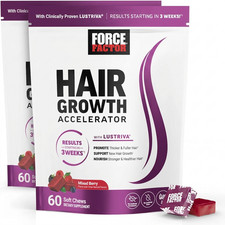 Force Factor Hair Growth Accelerator Soft Chews, Hair Growth Vitamins for Women