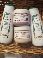 LIMITED - Dove Holiday Treats Body Wash Bundle of 4 - 2 Body Wash - 2 Scrubs