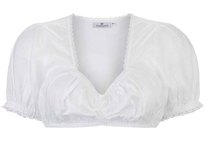 Dirndlbluse Leana weiß V-Ausschnitt Stockerpoint Bluse Trachtenmode Volksfest