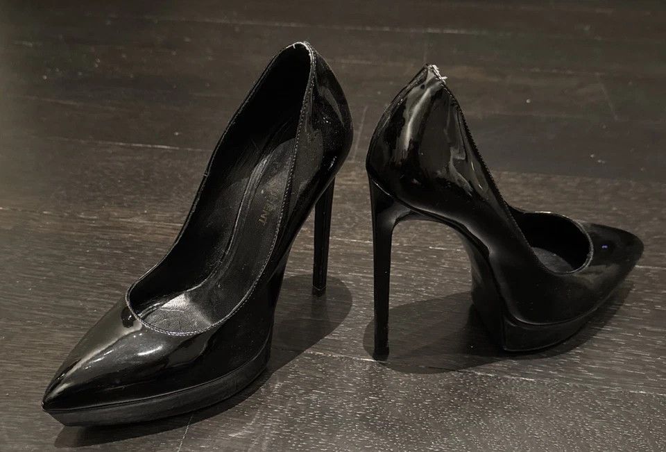 Zapatos de tacón de plataforma Janis 105 de charol negro Saint Laurent 37 Foto 4 de 4