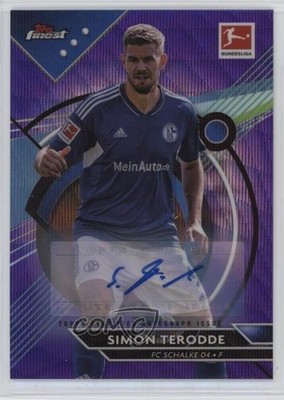 2022 Topps Finest Bundesliga Purple Wave Refractor 16/80 Simon Terodde Auto 2oh