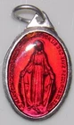 Unusual Red Enamel Miraculous Holy Medal Catholic Marian Rosary Prayer BVM Mary