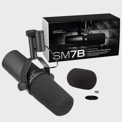 BRANDED Shure SM7B Professional Dynamic Cardioid Mic – New Sealed Unit – Black – UKStock