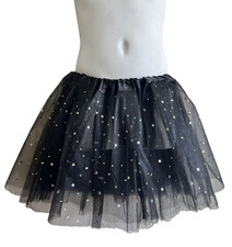 Tutu Mini Skirt Cosplay Bottom Fits 3-4 Yrs Black Dress-up Play Girl Clothing