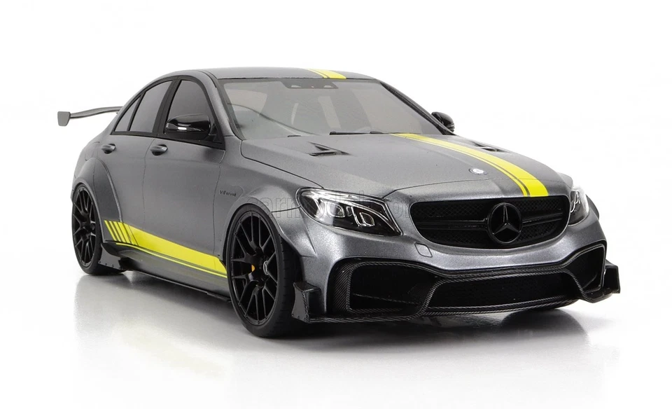 MODELLINO AUTO STATICO GLM MERCEDES BENZ C-CLASS C63S AMG DARWINPRO GRIGIO 1/18 - Immagine 4 di 4