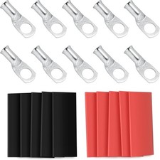 4 AWG 5/16 Inch Tinned Copper Ring Terminals, Gauge Battery Cable Lugs
