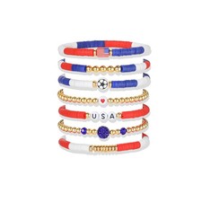 2026 World Soccer Game-day Cup USA Team Bracelet Set Stack-able...