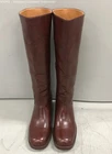 Women Brown Leather Tall Boots - US 7.5