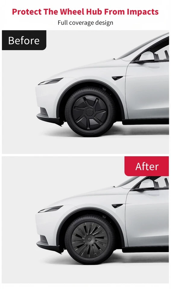 Pack de 4 Enjoliveurs TESLA MODEL Y Standard 2026 Jantes 18 Pouces. - Photo 2/4
