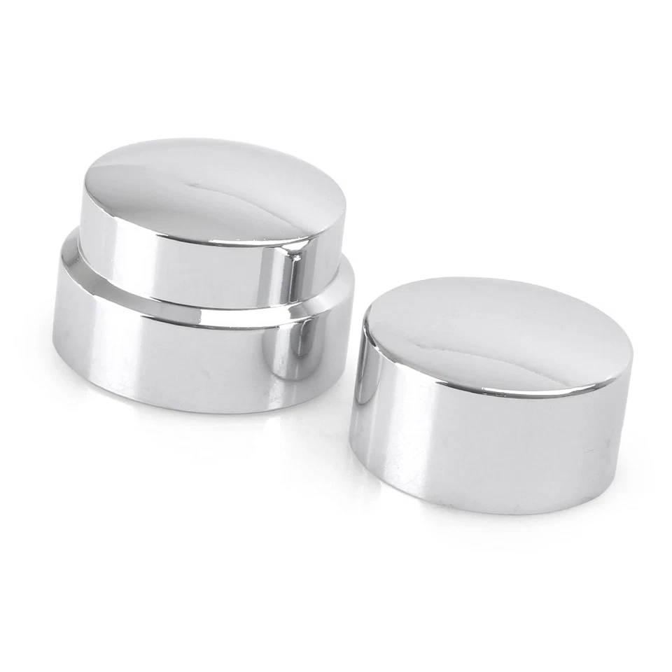 1 Pair Chrome Rear Axle Nut Covers For Harley XL 1200 Dyna CVO Electra Glide — 第 4/4 张图片