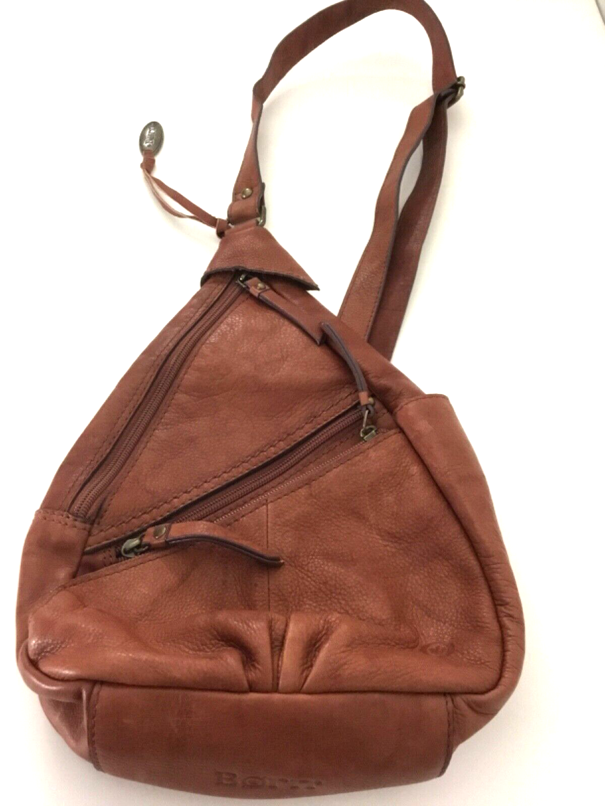 Born, Brown Genuine Leather Sling Bag One Size Boho Pre-owned