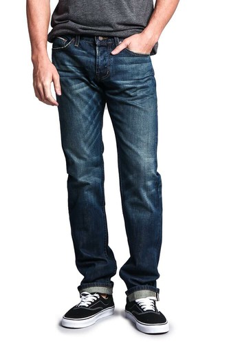 Men's Made in USA Straight Fit Denim Premium Selvedge Jeans Pants -M527SV-B1D7 - Picture 20 of 40