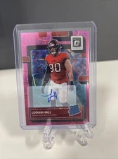2022 Donruss Optic Logan Hall #299 Rated Rookie AUTO Pink Velocity /50