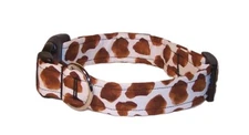 Wet Nose Designs Colorful BROWN Moo Dog Collar Cow Spots Western Cowboy