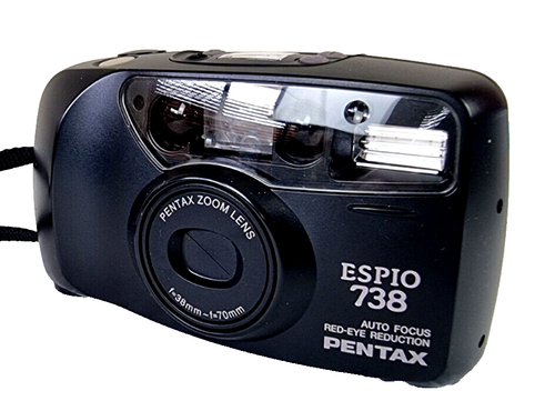 Pentax Espio 738 38mm-70mm Camera Point And Shoot Working Black VGC See Video - Picture 3 of 15