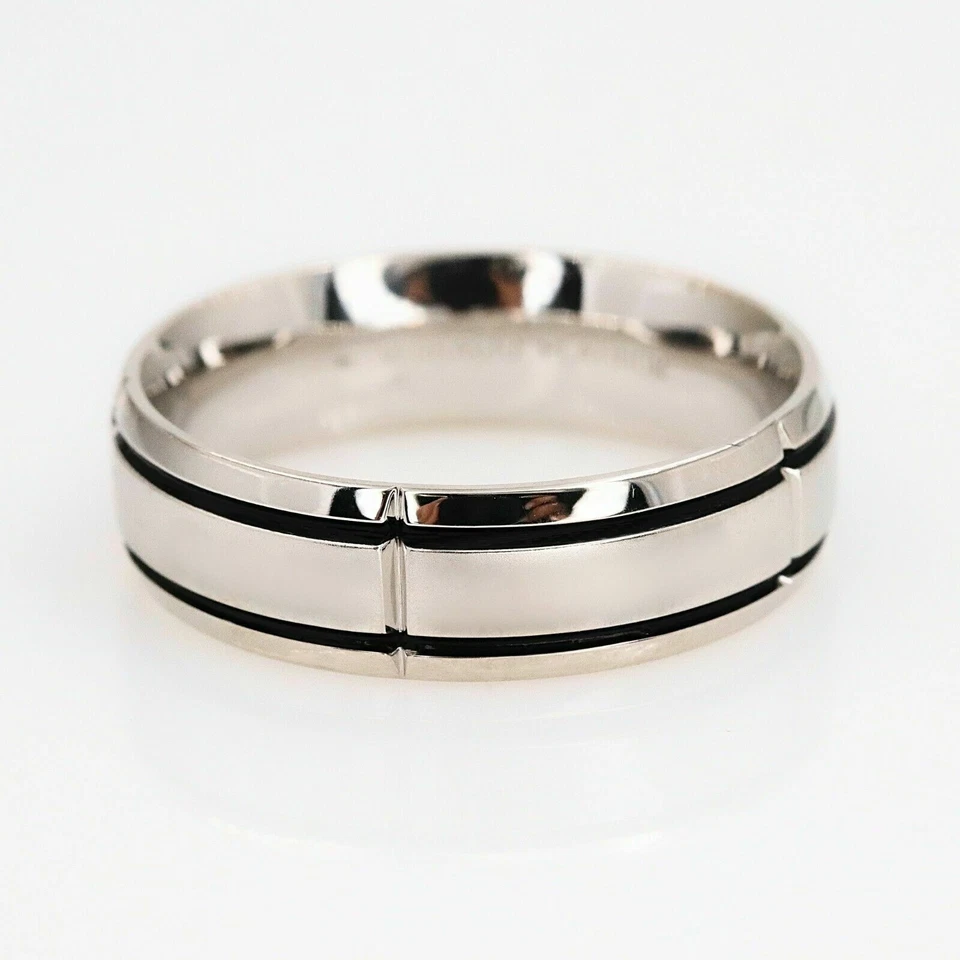 Alianza de boda para hombre VERRAGIO platino calibre talla 10,75 RU7005 Foto 2 de 4