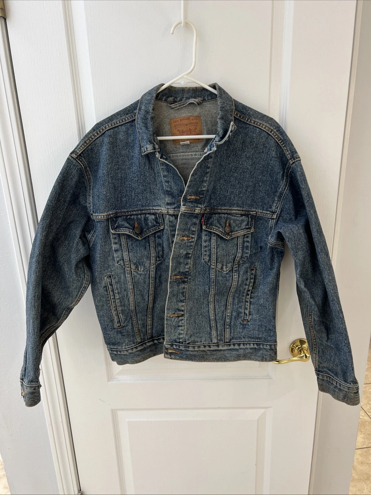 Levis Jean Jacket Mens Large Blue Denim Trucker 70507 4890 Made In Uruguay TBA