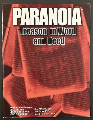 Paranoia RPG  Treason in Word and Deed  MGP6669 2009 PB used  good