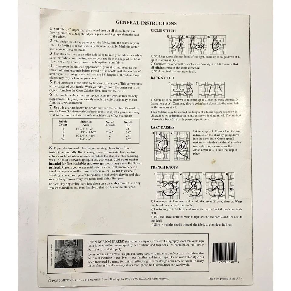 Vintage Cross Stitch Chart Birdhouse Welcome Lynn Norton Parker Dimensions 1995 - Image 2 of 4