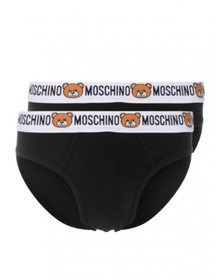 2 SLIP MOSCHINO UNDERWEAR  Man Sz. M 47378119 555 Black