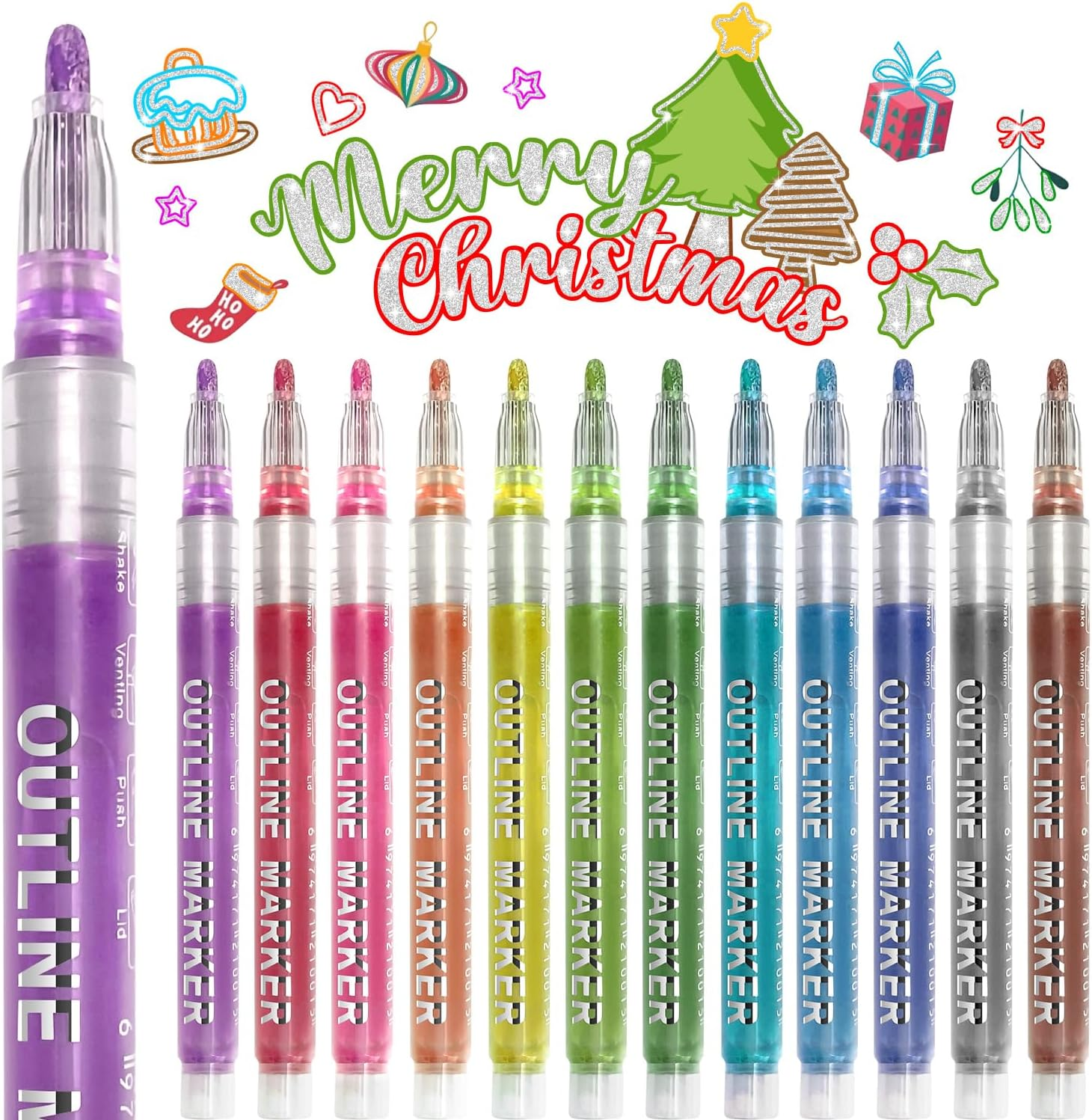 Gifts Teen Girls Gifts Trendy Stuff Glitter Markers Outline Double Line Shimmer
