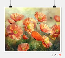 Pumpkin Poppies - Chart Counted Cross Stitch Patterns Needlework DIY DMC Color