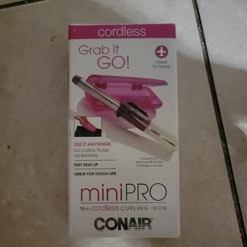 Thermacell Conair Mini Pro Cordless Curling Iron 5/8" Heats In 2