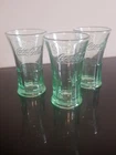 Vintage Libbey Green Embossed Miniature Coca-Cola Glases Set of 3