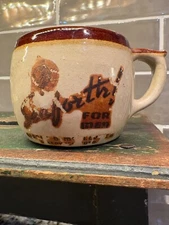 antique seaforth for men rare left handed shaving glazed pottery stoneware mug