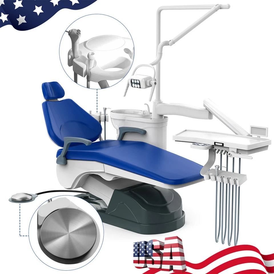 Dental Unit Chair P2 Computer Controlled DC Motor PU Leather +Dentist Stool FDA - Image 2 of 4
