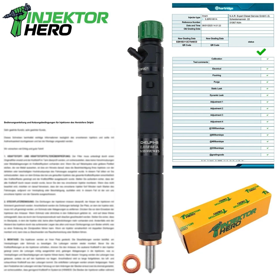 EJBR01801A Delphi Injecteur Renault Clio Kangoo Megane Thalia 1.5 dCi 8200567290 - Photo 2/4
