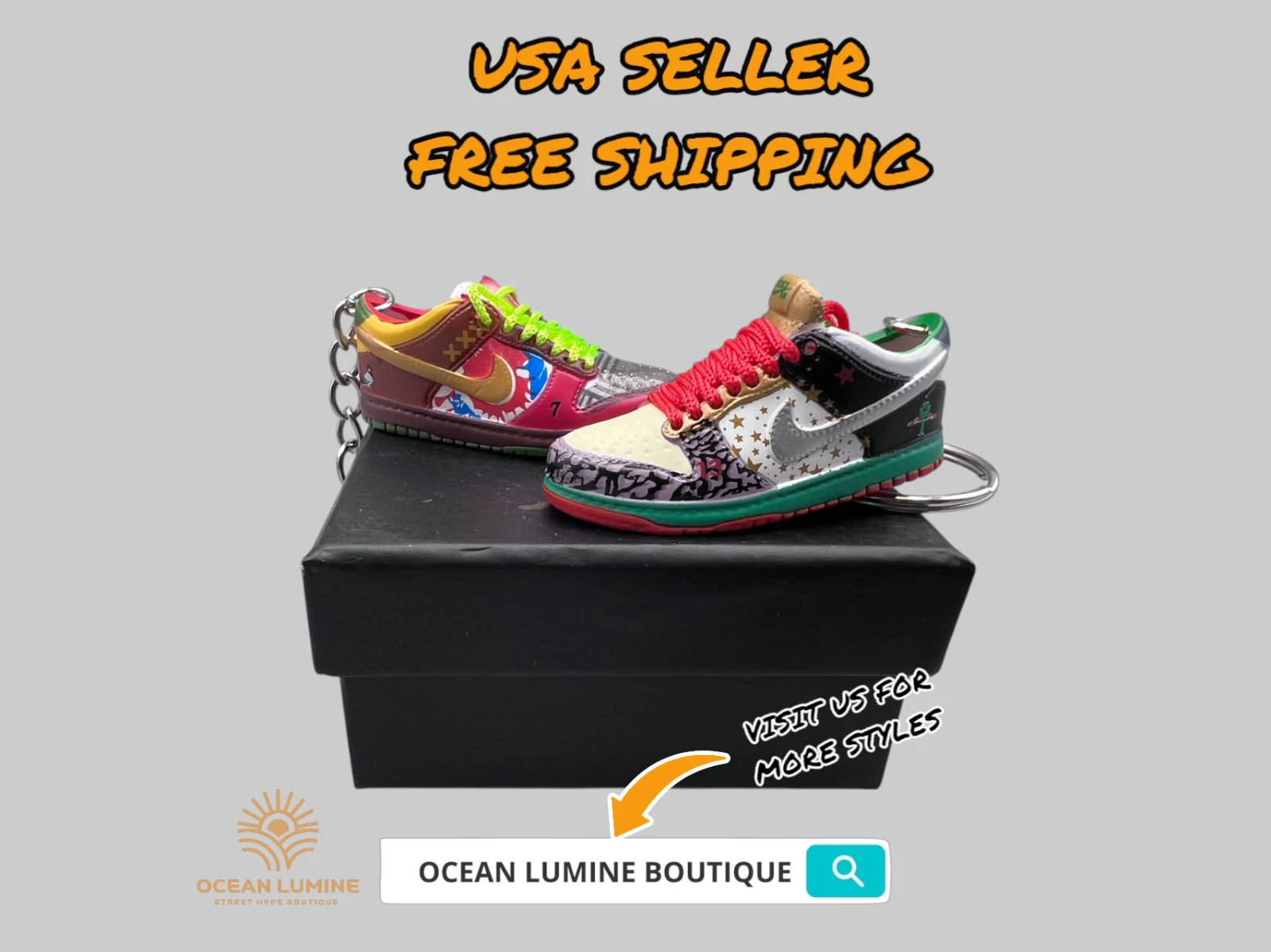 SB Dunk Low Mini Porte clés Baskets 3D, Baskets Basketball Boîte de Collection Options
