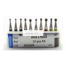10pcs Dental 2.35mm RA Ball Diamond Polishing Burs Kit for Low Speed Handpiece
