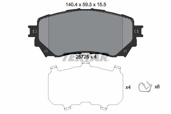 Textar 2572501 Textar Bremsbelagsatz, Scheibenbremse FüR Mazda-image