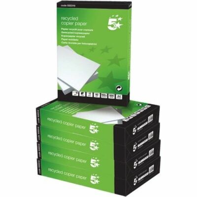 5 Sterne A4 Recycling Kopierpapier / weiß / 80 g/m² / Karton (5 x 500 Blatt)