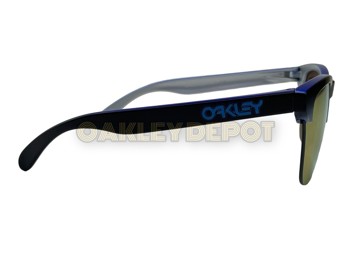 ✓🕶️ OAKLEY FROGSKINS LITE 009374 BLACK FADE SILVER/24K IRIDIUM