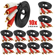 10PCS 2-RCA Stereo Analog Audio Cable 2-RCA Male to Male, 5ft