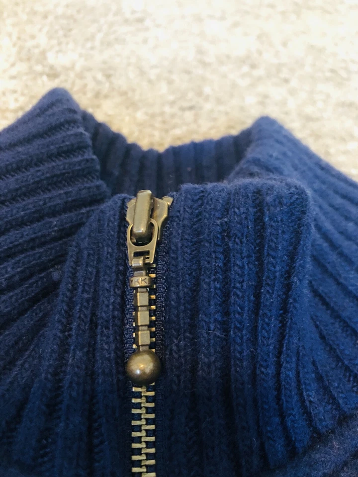 Cárdigan Suéter COLUMBIA Mezcla Lana Cremallera Completa Cuello Simulado Azul Talla Grande A2 Foto 3 de 4