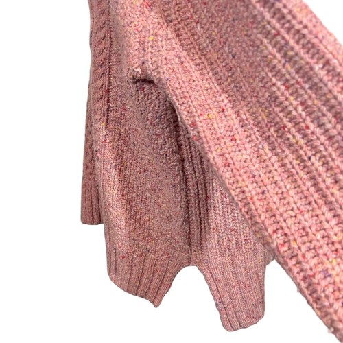 Alex Mill Button Side Aran Cable Knit Merino Wool Sweater in Dried Rose XXL $158 - Picture 10 of 14